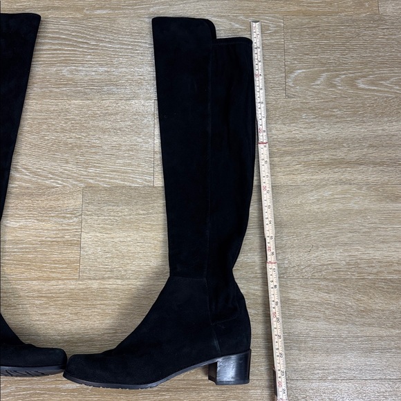 Stuart Weitzman Reserve Black Suede Microstretch Over Knee Block Heel Boots sz 9 - Picture 16 of 16